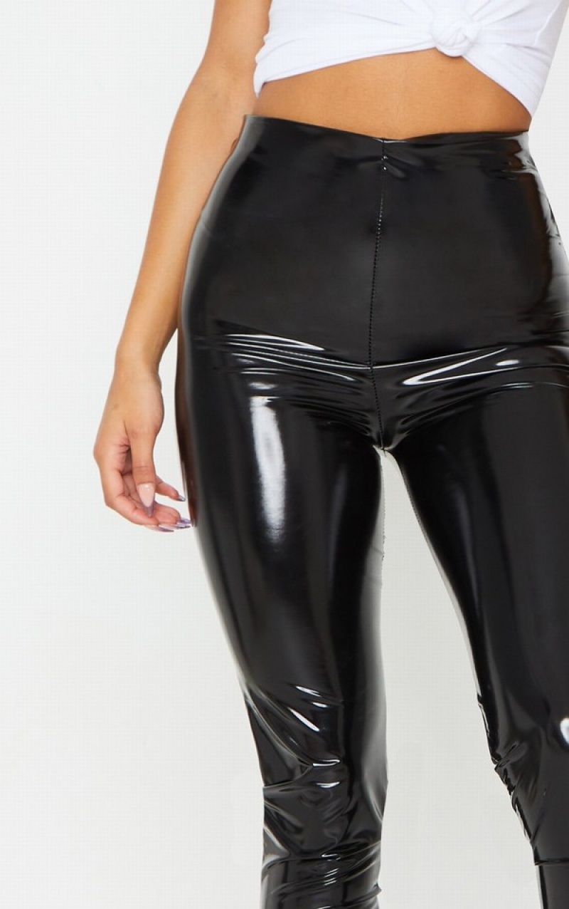 Black Pretty Little Thing Vinyl Skinny Leggings | WYDPSHV-25