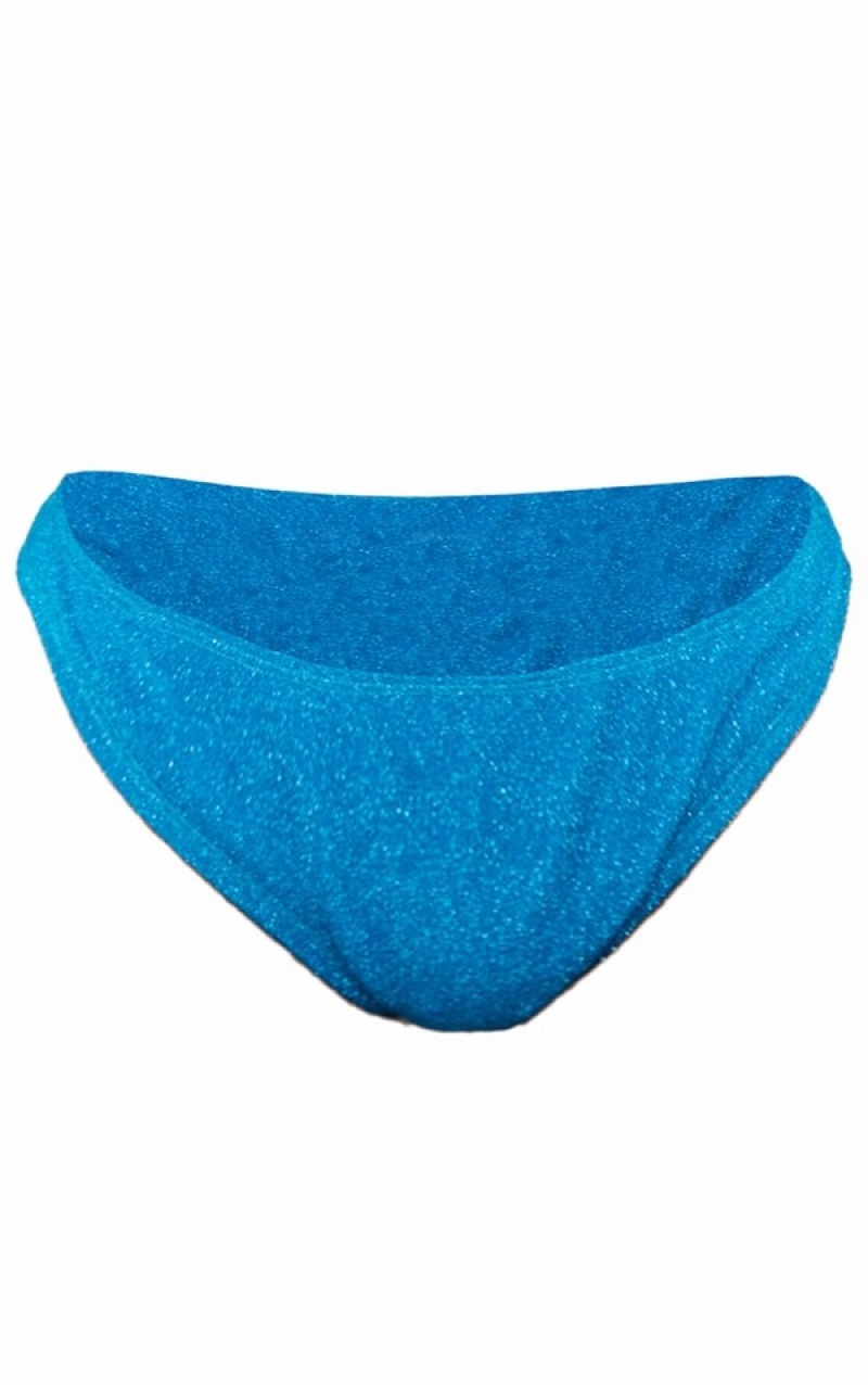 Blue Pretty Little Thing Glitter Cheeky Bikini Bottoms | IBUGDVM-12