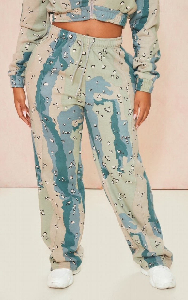 Blue Pretty Little Thing Shape Straight Leg Camo Sweatpants | YLTPEDS-17