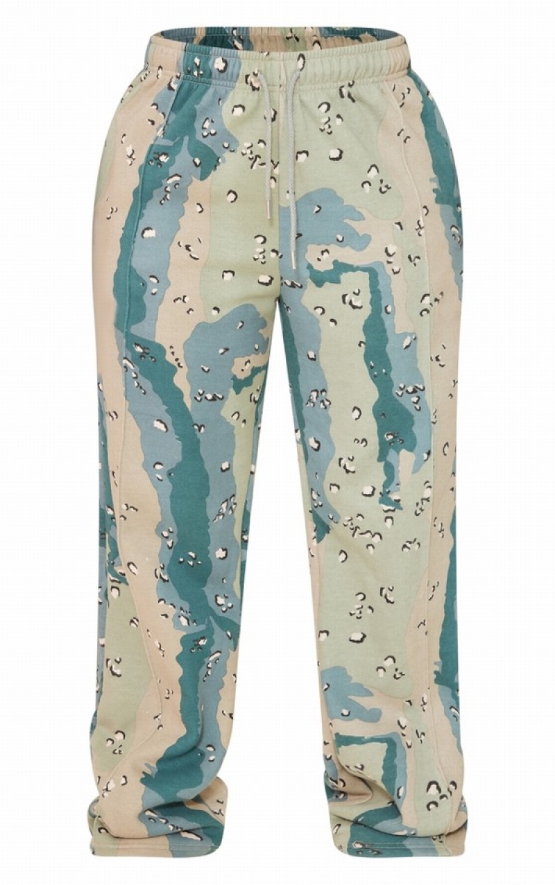 Blue Pretty Little Thing Shape Straight Leg Camo Sweatpants | YLTPEDS-17