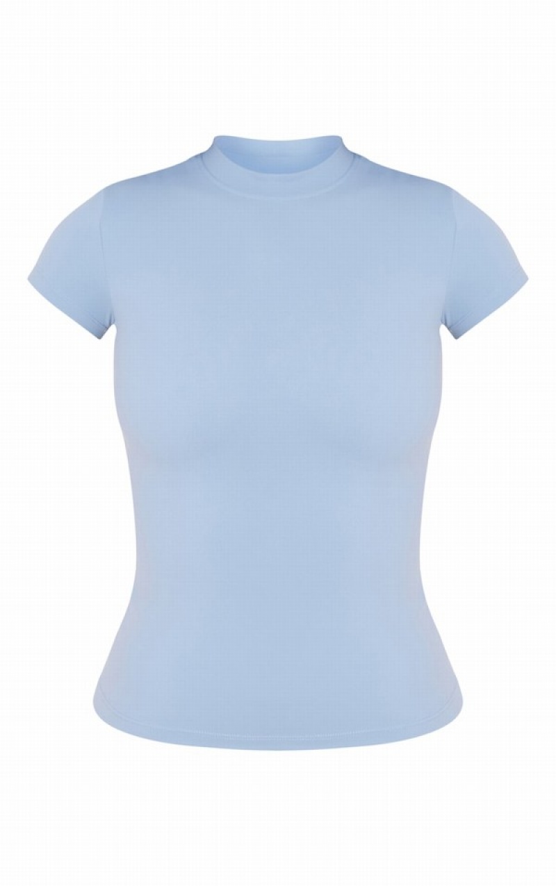 Blue Pretty Little Thing Tall Dusty Contour Sculpt Sleeve T-shirts | NWXOHUF-12