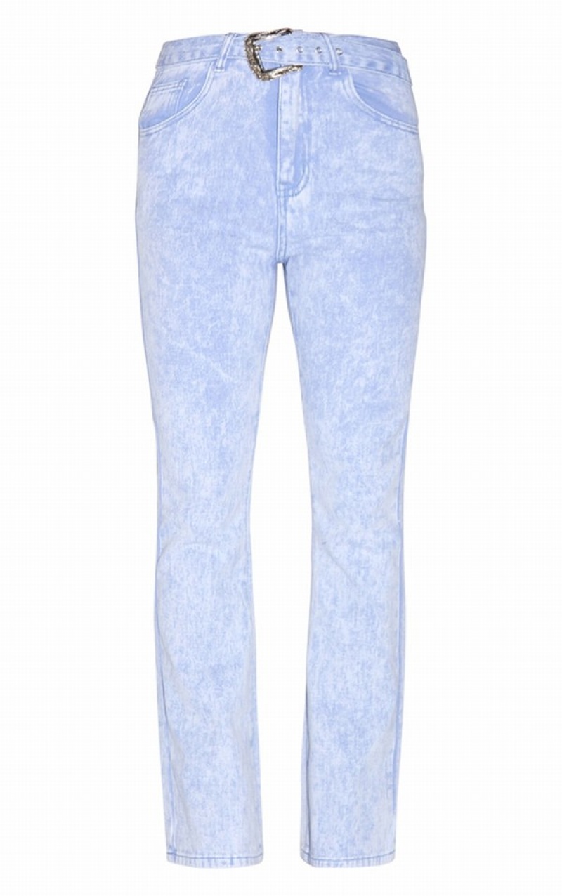 Blue Pretty Little Thing Washed Western Flared Jeans | WURDKPV-57