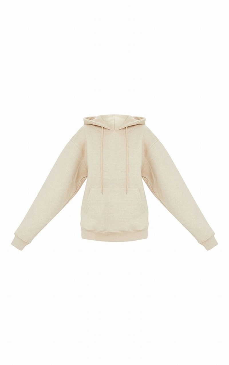 Brown Pretty Little Thing Petite Sand Oversized Ultimate Hoodie | NRDIAWV-46