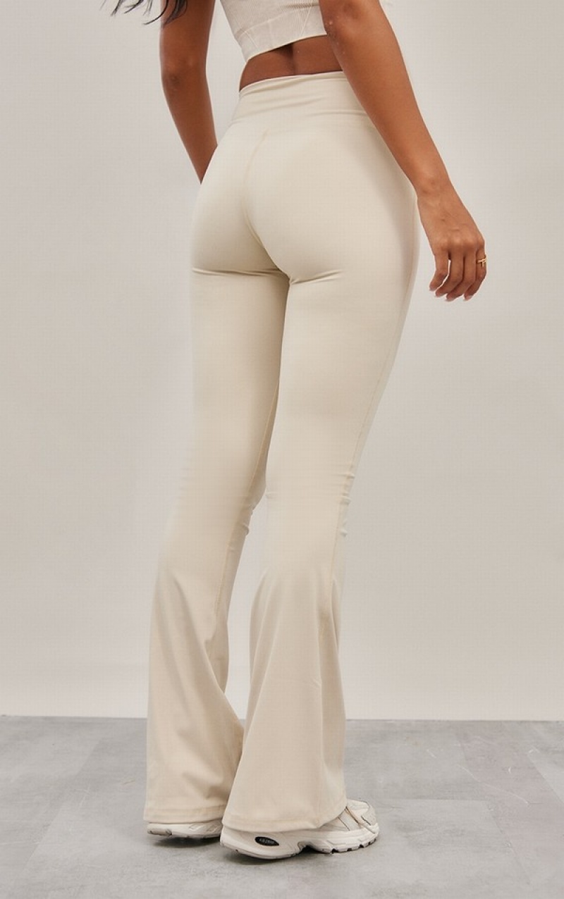 Brown Pretty Little Thing Sand Sport Sculpt High Waist Flare Yoga Leggings | LUBQVOH-76