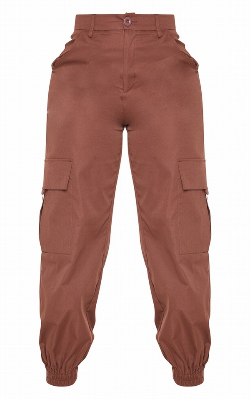 Chocolate / Brown Pretty Little Thing Shape Cargo Cuffed Sweatpants | HWGLVXU-02