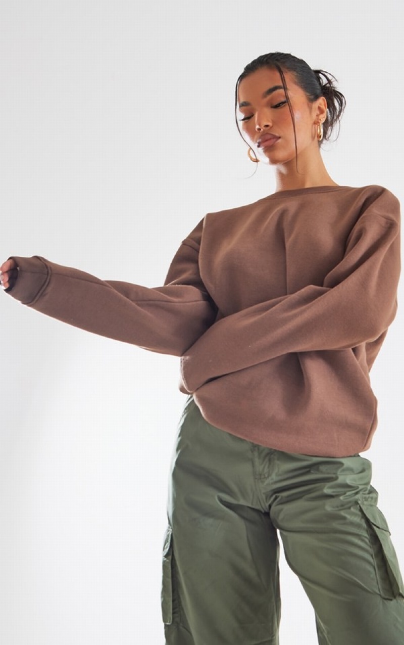 Coffee Pretty Little Thing Coffee Oversized Fit Sweatshirts | QKVJYHF-31