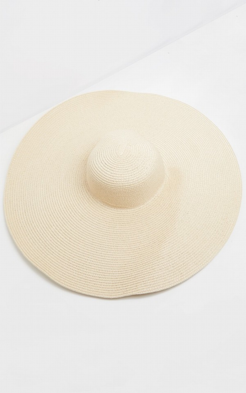 Cream Pretty Little Thing Extra Large Oversized Sun Hats | ZOHXJQL-30