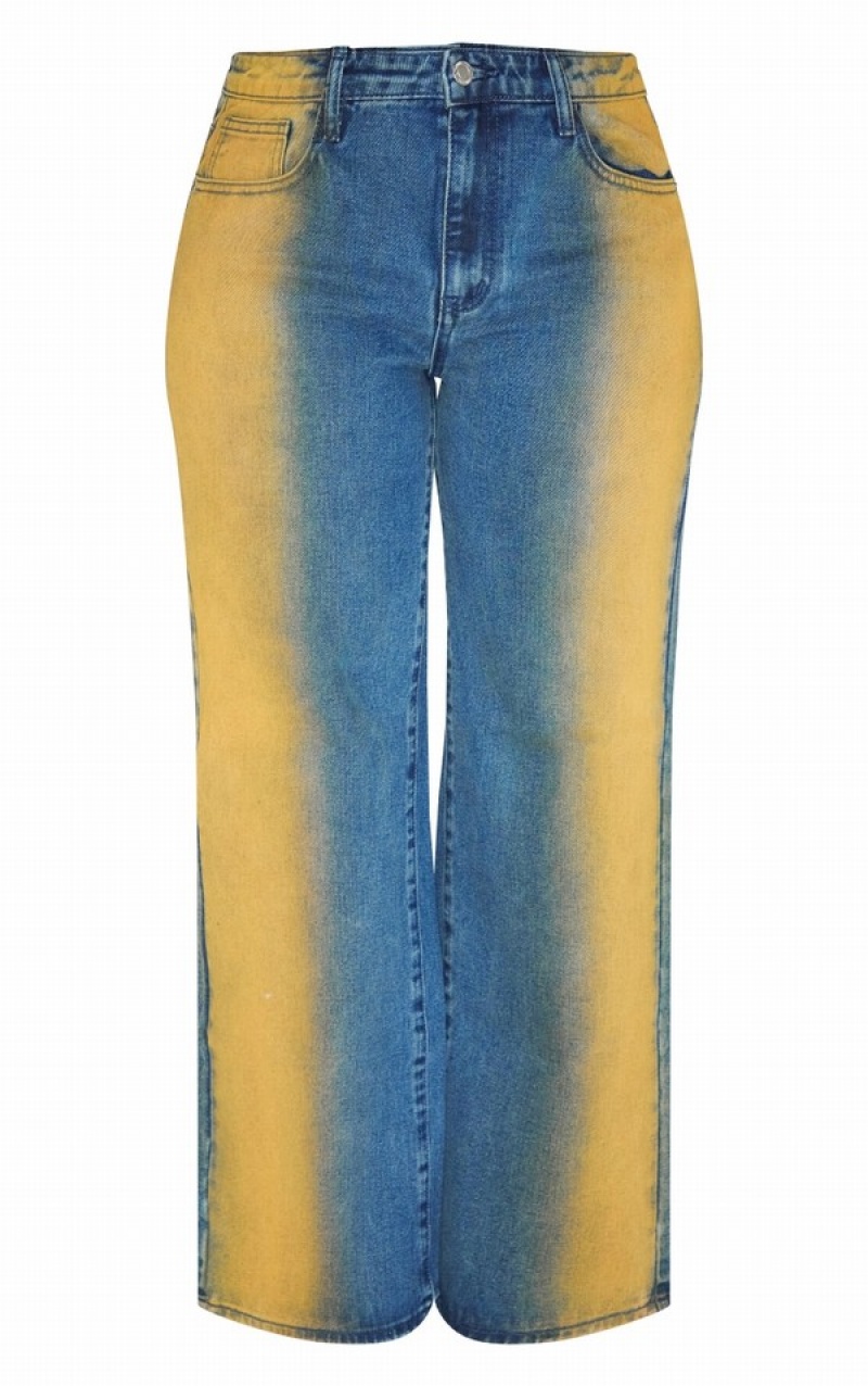 Dark Blue Pretty Little Thing Shape Washed Wide Leg Jeans | QTLCRJU-58