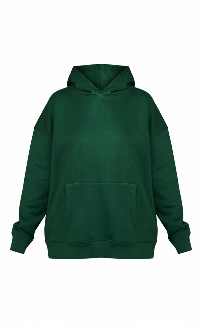 Dark Green Pretty Little Thing Universal Sports Academy Print Hoodie | RDXTOSQ-35