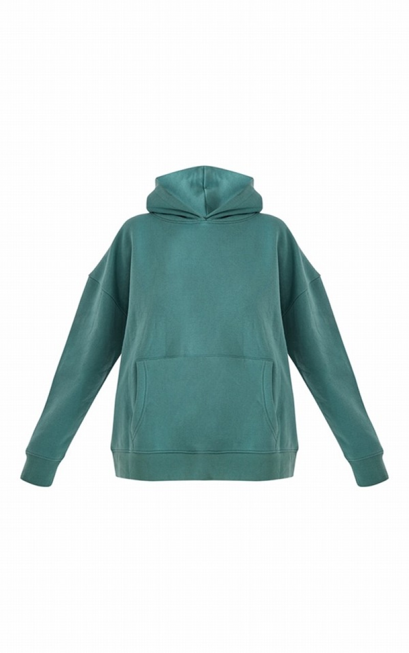 Dark Turquoise Pretty Little Thing Premium Teal Sports Academy Puff Print Oversized Hoodie | QOYVLEW-20