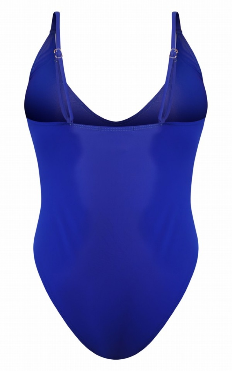 Deep Blue Pretty Little Thing Cobalt Basic Low Scoop Swimsuits | FDELBHX-06