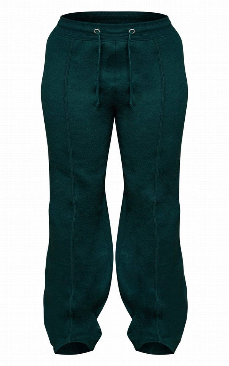 Deep Green Pretty Little Thing Shape Pine Binded Wide Leg Sweatpants | IYPMHFC-38