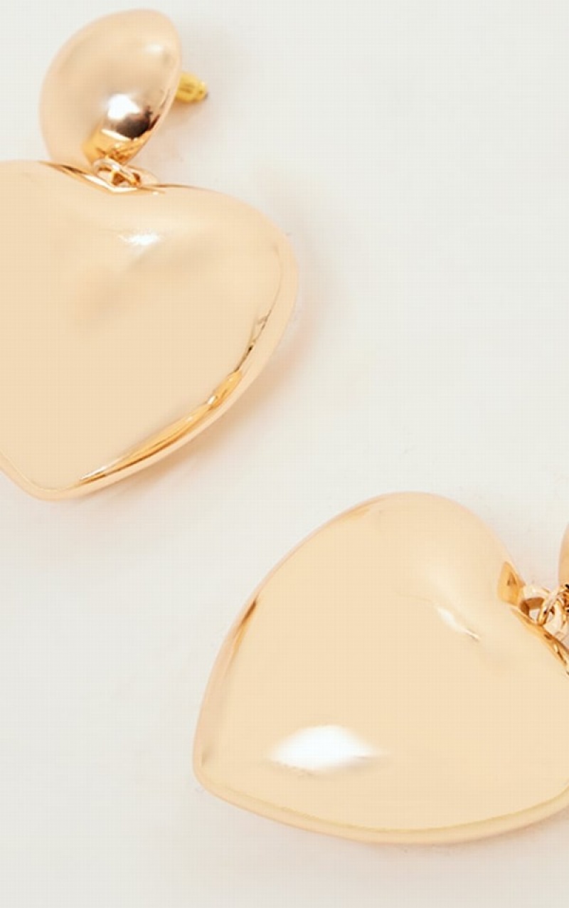 Gold Pretty Little Thing 3D Heart Statement Jewelry | EVXPWQO-29