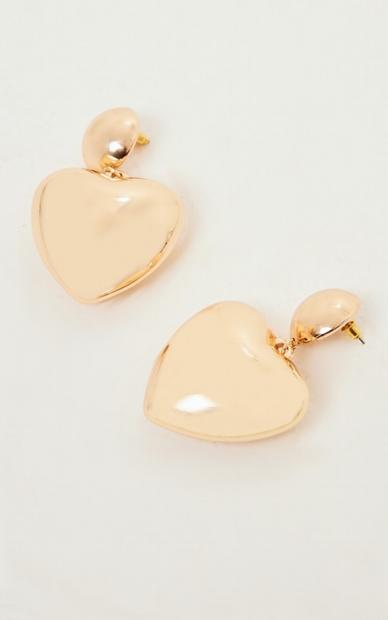 Gold Pretty Little Thing 3D Heart Statement Jewelry | EVXPWQO-29