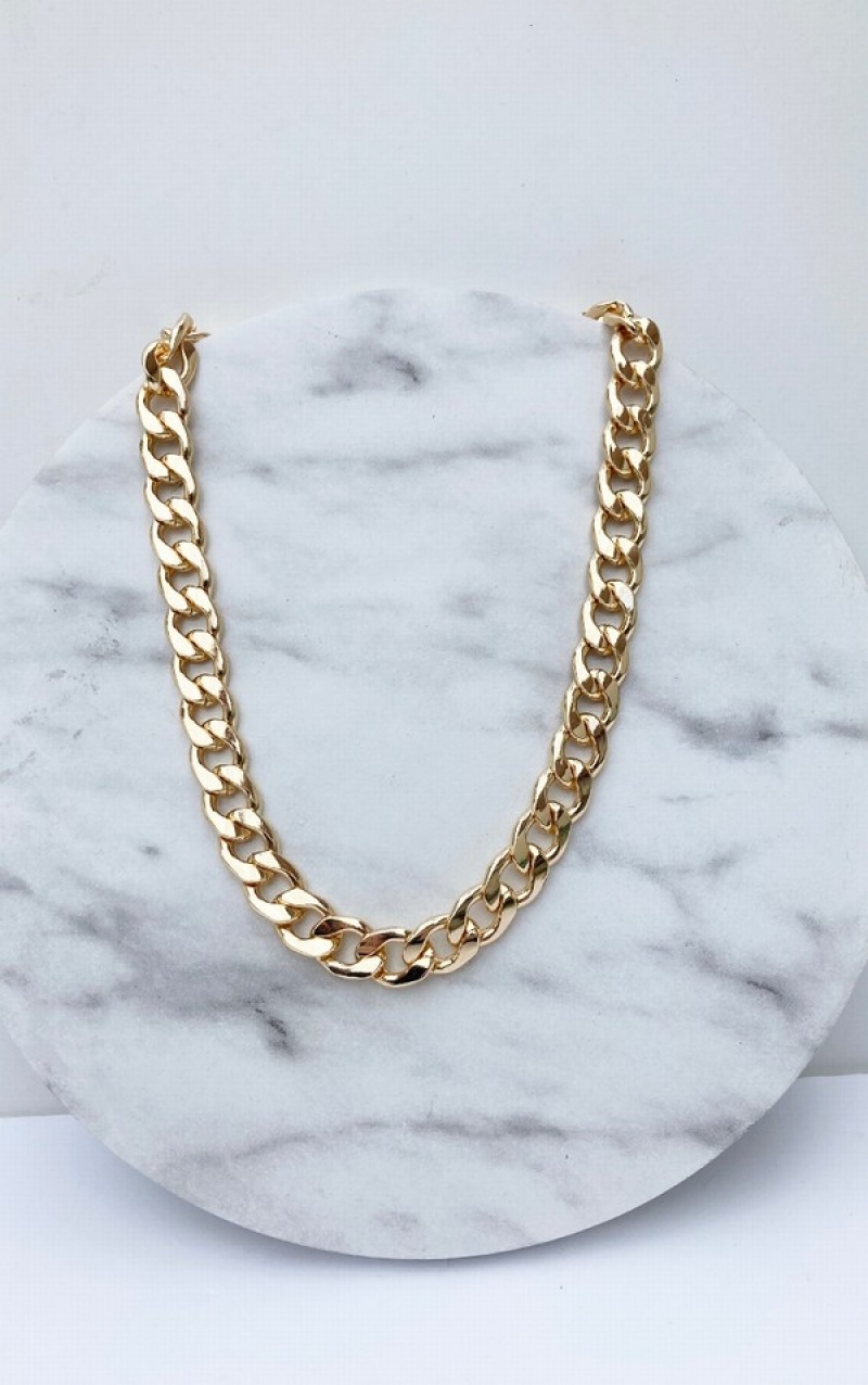 Gold Pretty Little Thing Chunky Thick Chain Jewelry | RTFZOUY-02