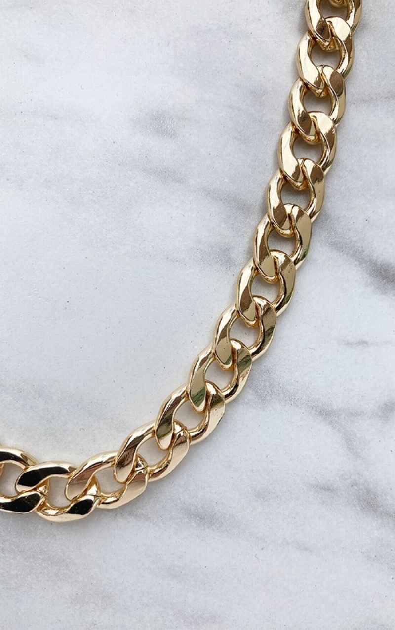 Gold Pretty Little Thing Chunky Thick Chain Jewelry | RTFZOUY-02