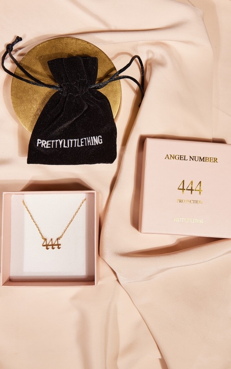 Gold Pretty Little Thing Real Plated 444 Angel Number Jewelry | GDVHOIW-40