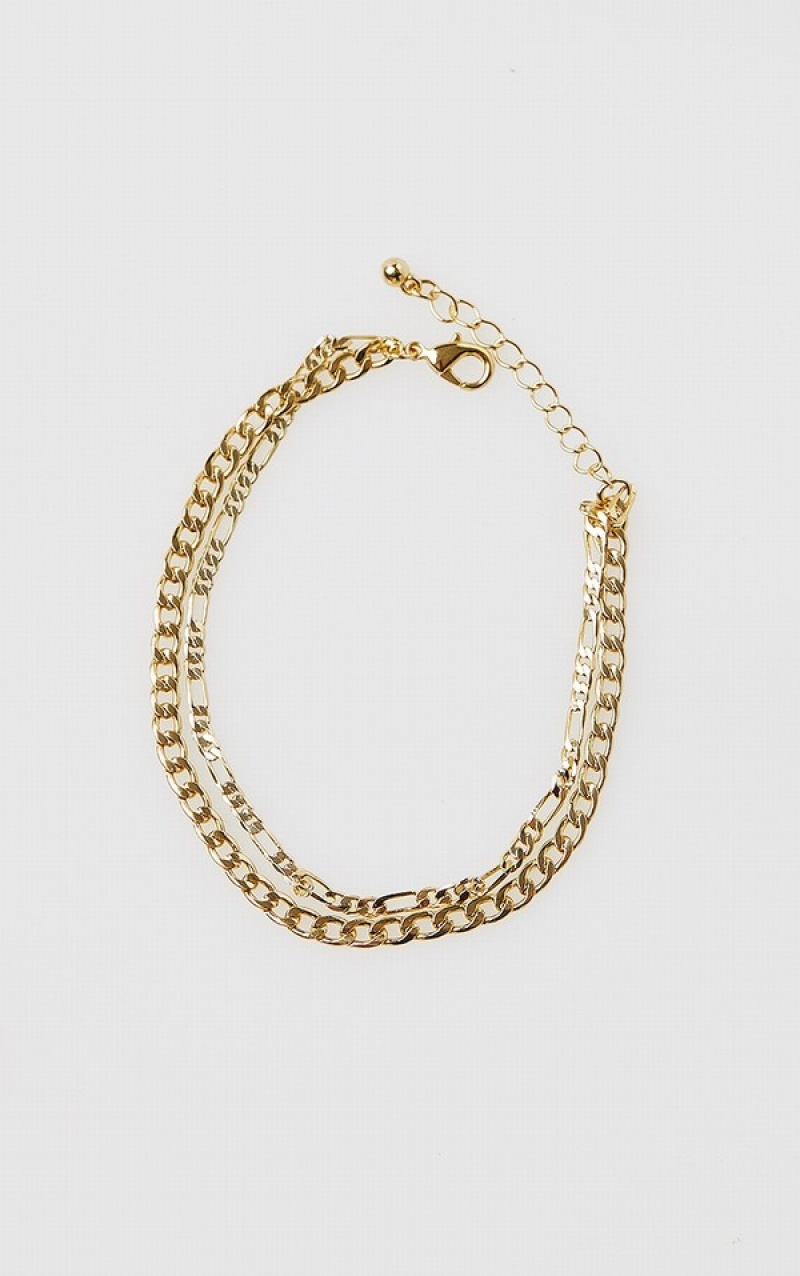 Gold Pretty Little Thing Real Plated Double Chaincelet Jewelry | IXVBWDH-74