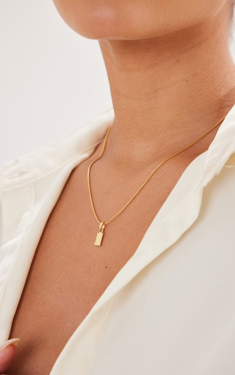 Gold Pretty Little Thing Real Plated Simple Pendant Jewelry | XINELAG-43