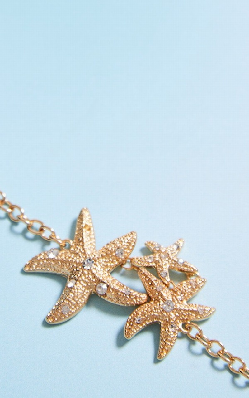 Gold Pretty Little Thing Starfishcelet Jewelry | HKBJORL-10