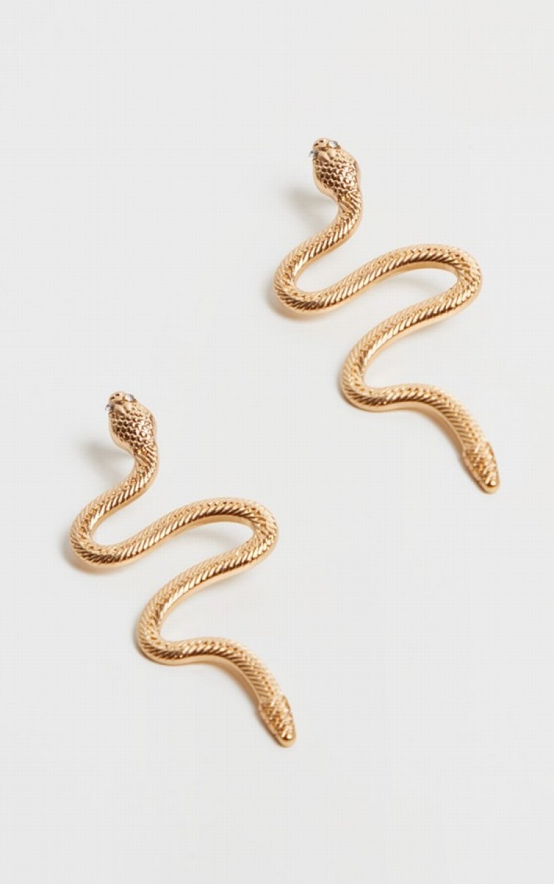 Gold Pretty Little Thing TextuSnake Jewelry | OXUCALG-29