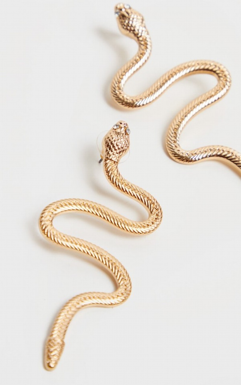 Gold Pretty Little Thing TextuSnake Jewelry | OXUCALG-29