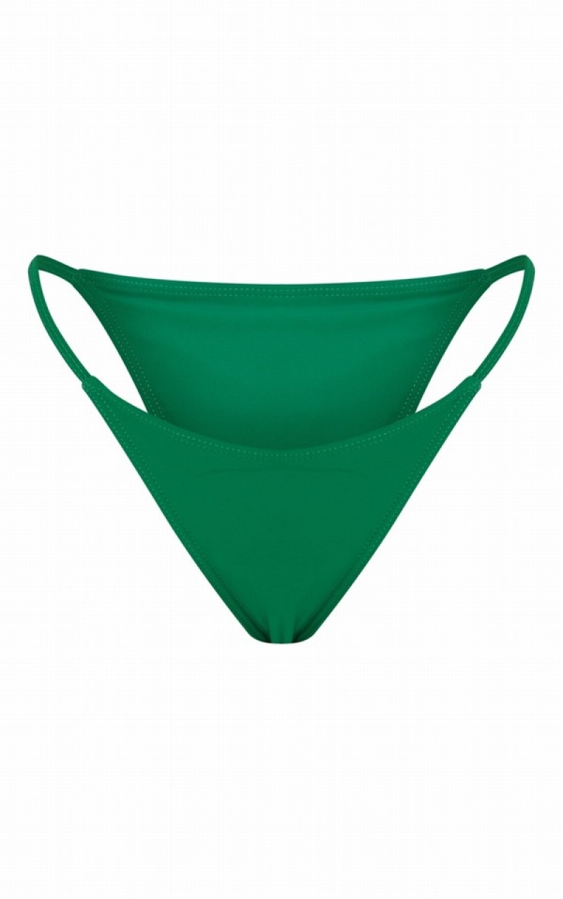 Green Pretty Little Thing Greenzilian Tanga Bikini Bottoms | DXEUNWQ-13