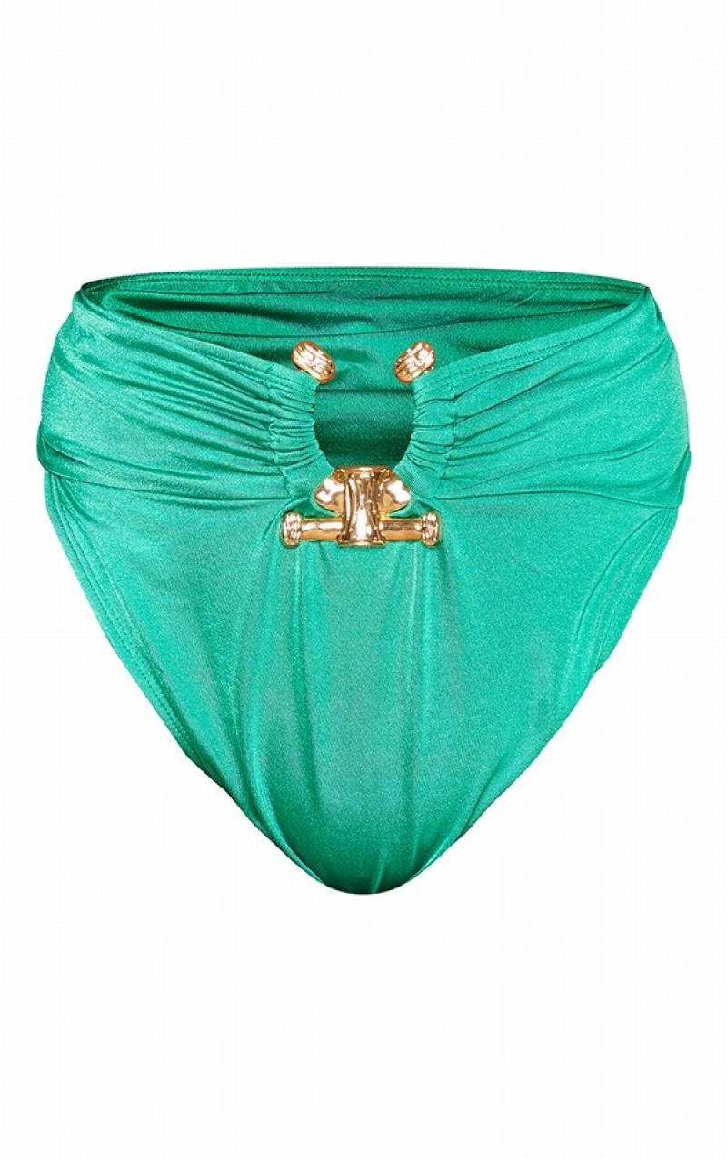 Green Pretty Little Thing Plus HammeTrim Bikini Bottoms | PAYWHVQ-46