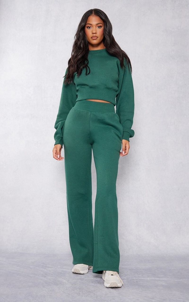 Green Pretty Little Thing Tall Cropped Sweatshirts | WZREPVI-93