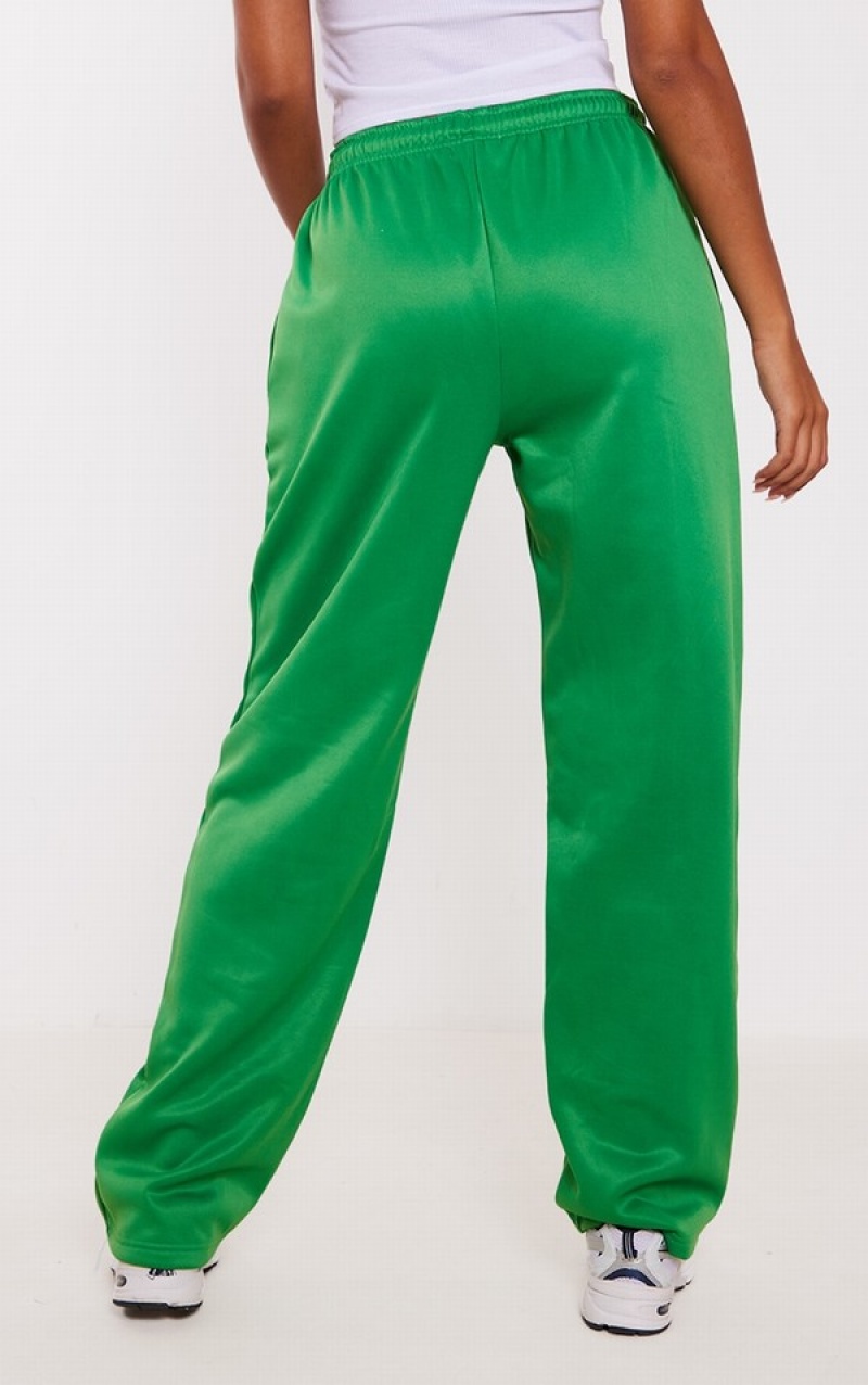 Green Pretty Little Thing Tall Tricot Side Stripe Wide Leg Sweatpants | OPWDIGC-89