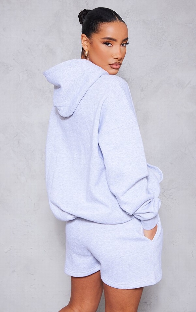 Grey Pretty Little Thing Ash Graphic Oversized Hoodie | FUQNRCB-71