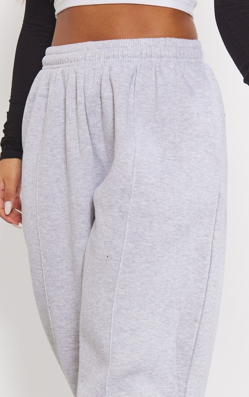 Grey Pretty Little Thing Ash Pintuck Detail Oversized Sweatpants | QSADKFJ-21