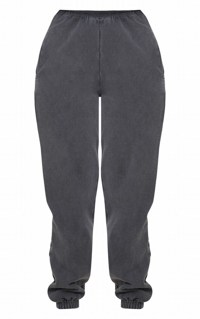 Grey Pretty Little Thing Charcoal Badge Detail Sport Sweatpants | KIMOTQU-67