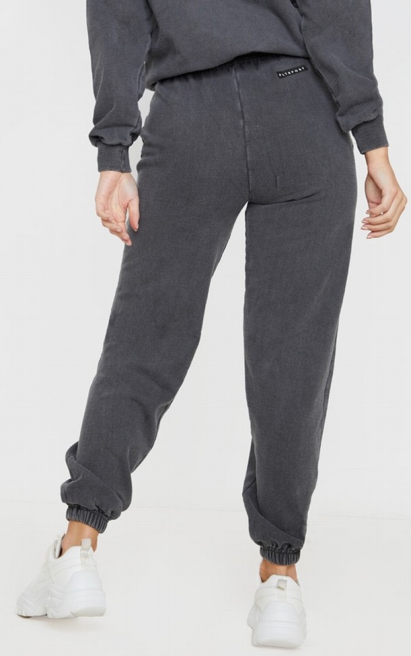 Grey Pretty Little Thing Charcoal Badge Detail Sport Sweatpants | KIMOTQU-67