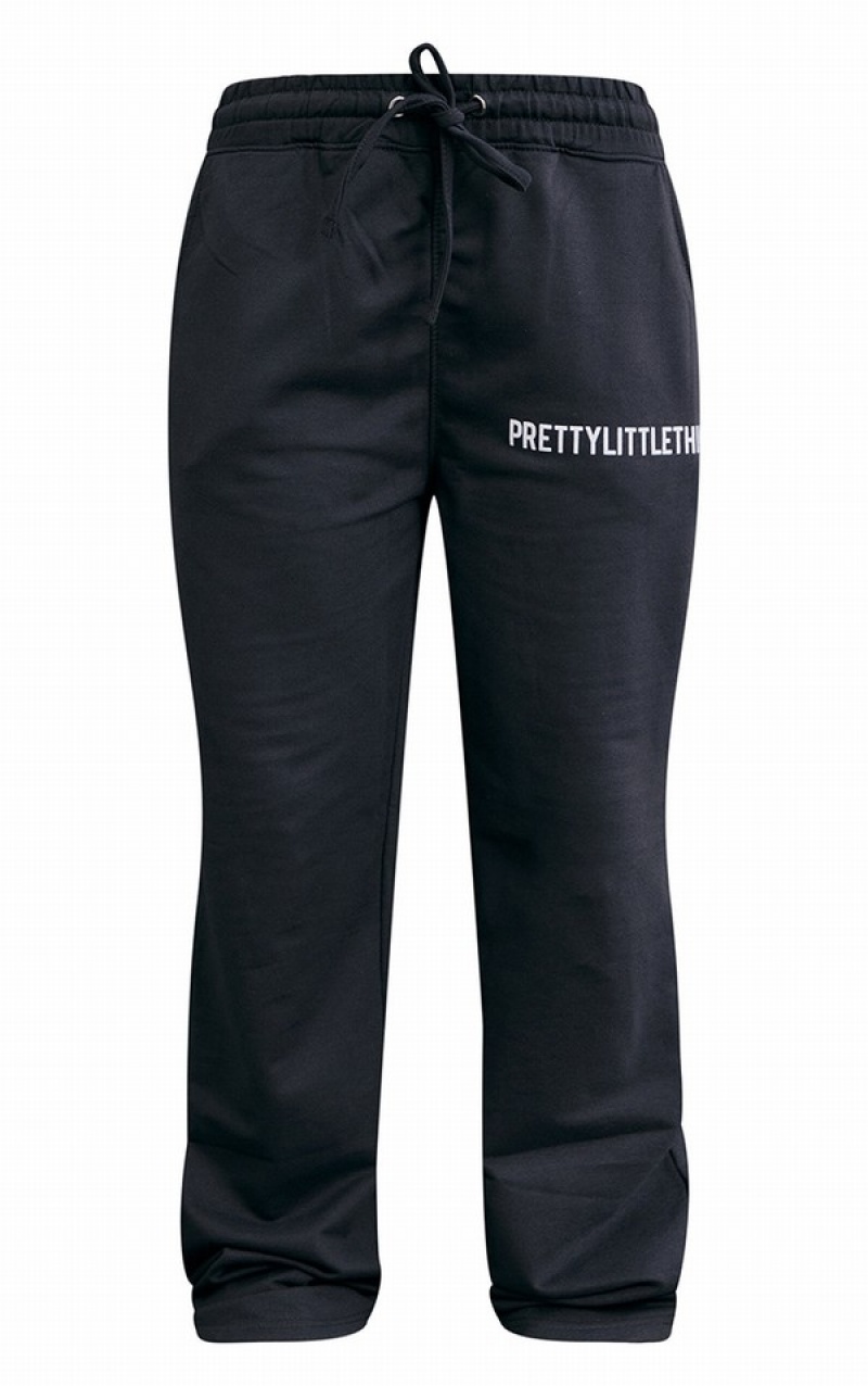 Grey Pretty Little Thing Charcoal Logo Straight Leg Sweatpants | KVDGLIB-74