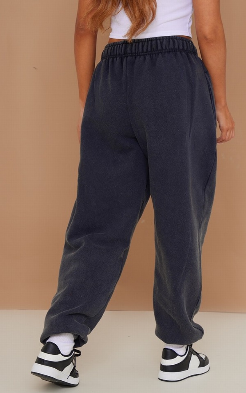 Grey Pretty Little Thing Charcoal Pintuck Detail Oversized Sweatpants | UEVOQAG-68