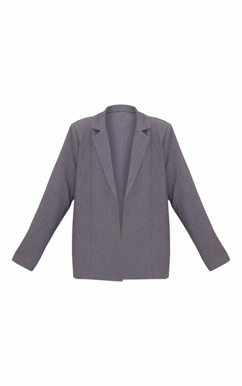 Grey Pretty Little Thing Charcoal TailoOversized Dad Blazers | OVNLQXI-87