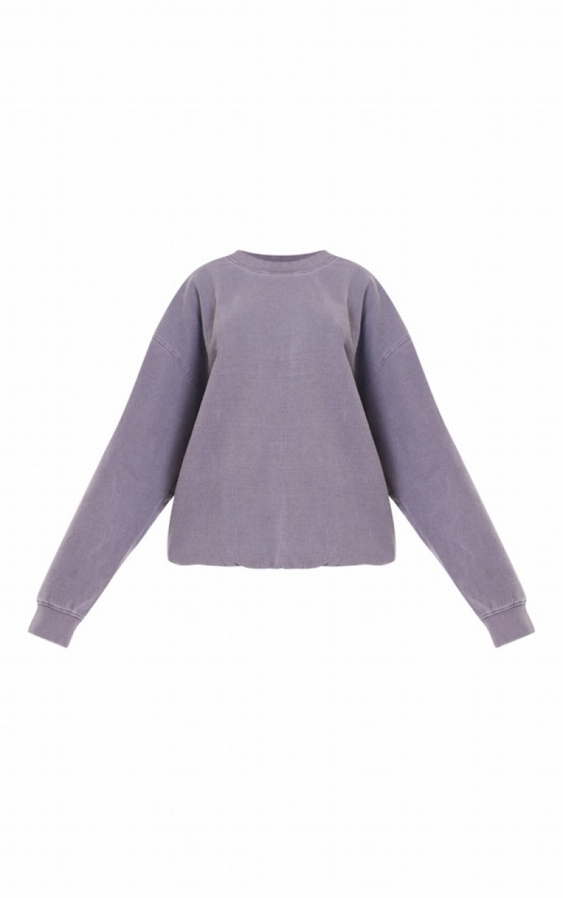 Grey Pretty Little Thing Charcoal Washed Oversized Sweatshirts | VCSEOKZ-32