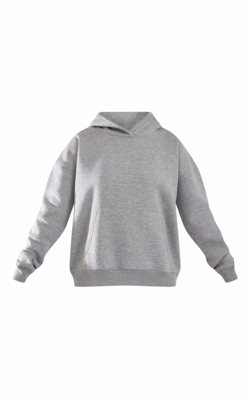 Grey Pretty Little Thing Marl Academy Puff Back Print Hoodie | DTGKBXN-76