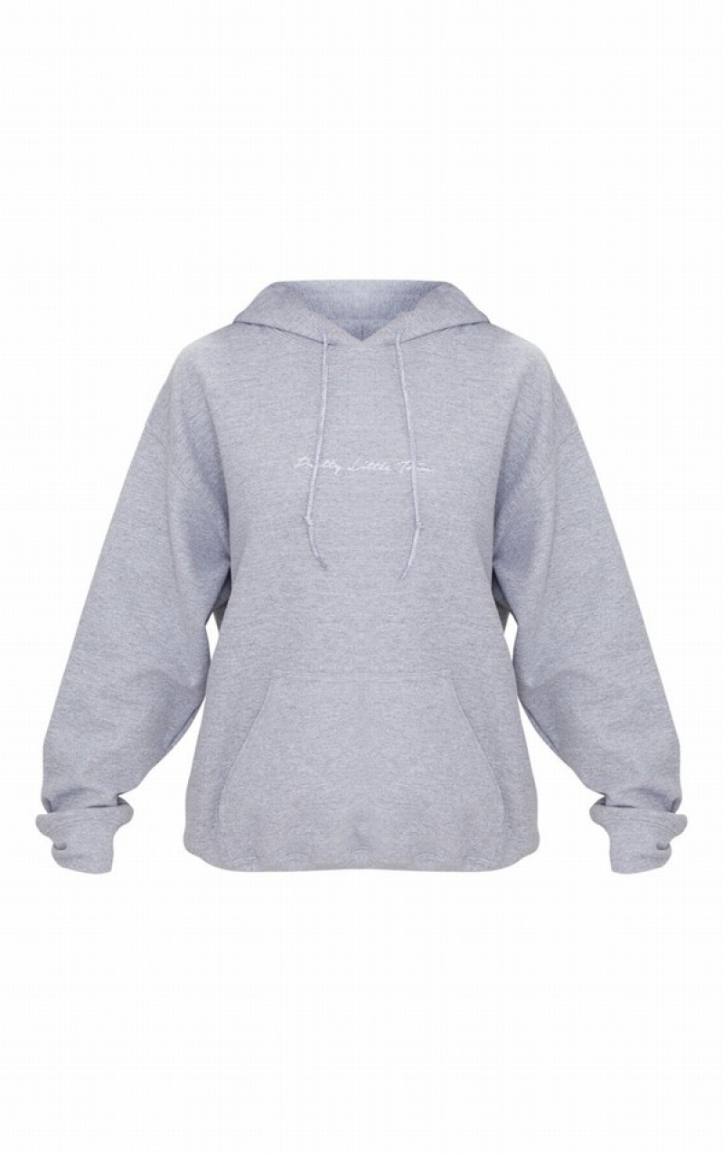 Grey Pretty Little Thing Marl Oversized Hoodie | GBKVTWP-65