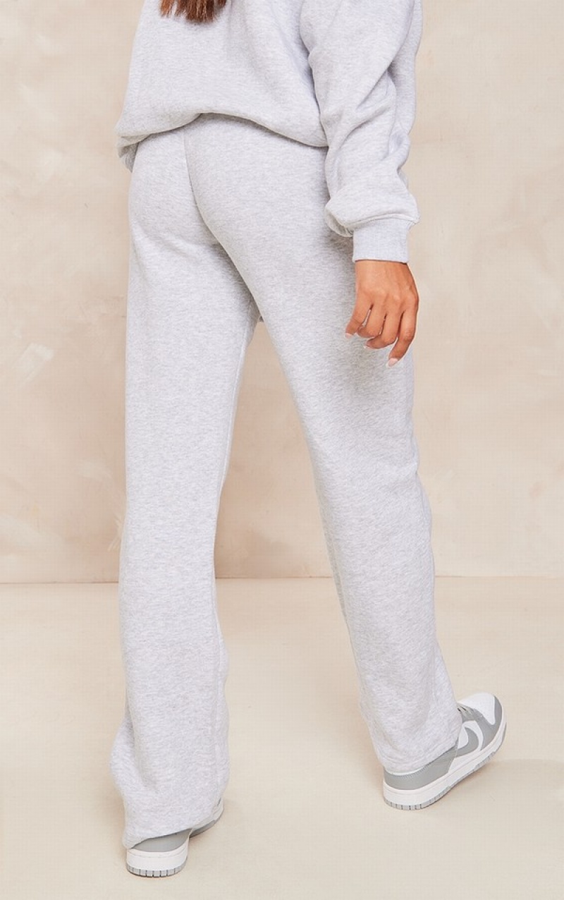 Grey Pretty Little Thing Maternity Ash EmbroideWide Leg Sweatpants | IUSLJWR-73