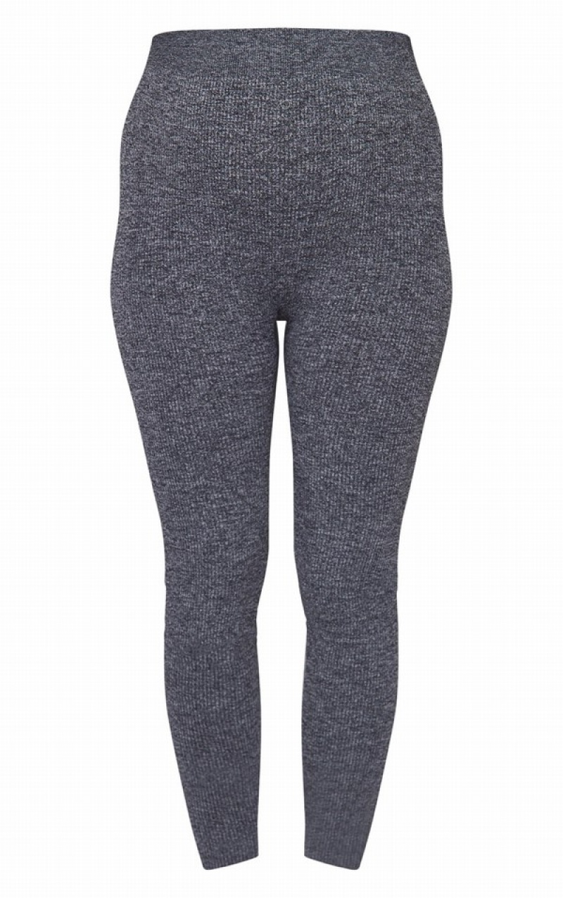 Grey Pretty Little Thing Maternity Ribbed Leggings | KGDITAV-06