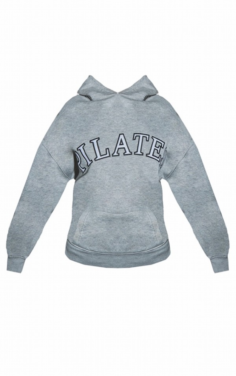 Grey Pretty Little Thing Petite Ash Pilates Hoodie | HMKDNUP-96