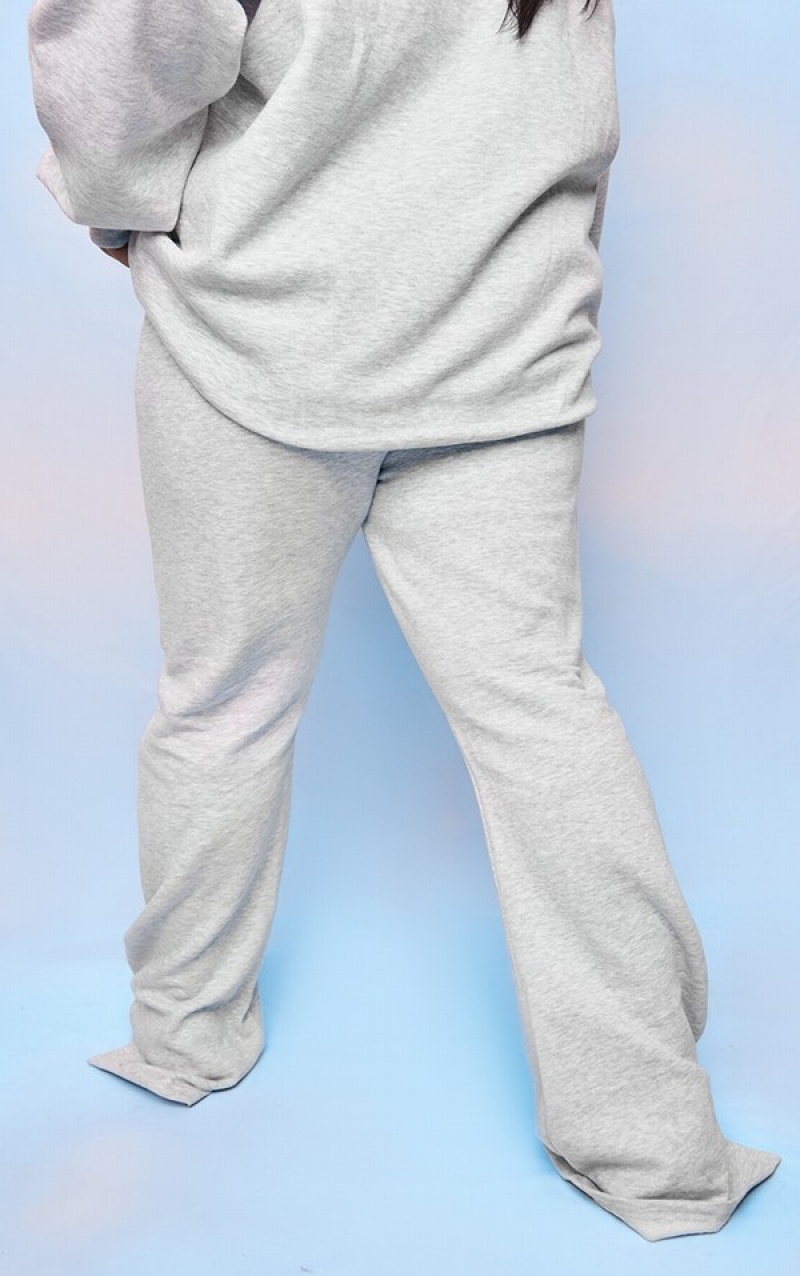 Grey Pretty Little Thing Plus Marl Flared Sweatpants | KXQDPMB-37