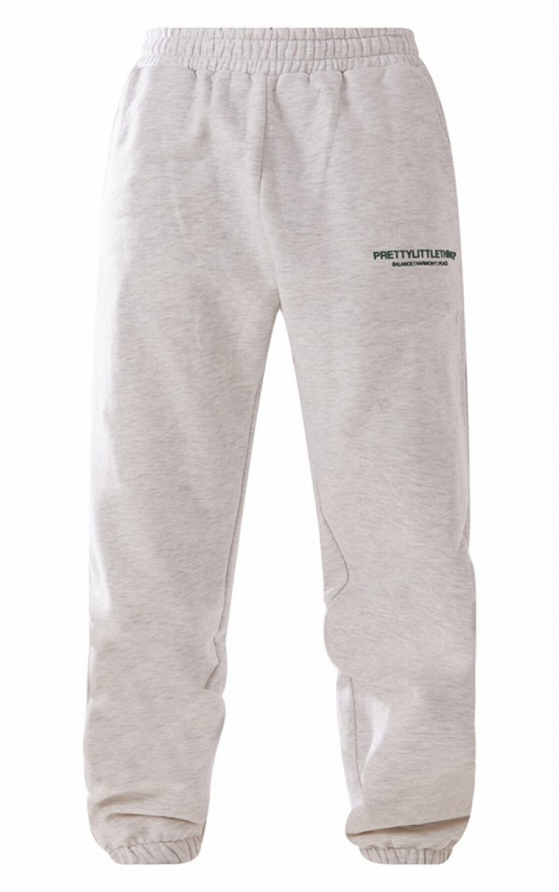 Grey Pretty Little Thing Premium Ash Printed Oversized Sweatpants | DYTKNAL-31