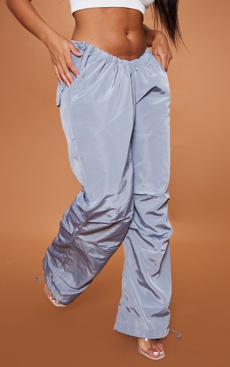 Grey Pretty Little Thing Shape Charcoal Shell V Waistband Ruched Sweatpants | WBAYOPQ-30