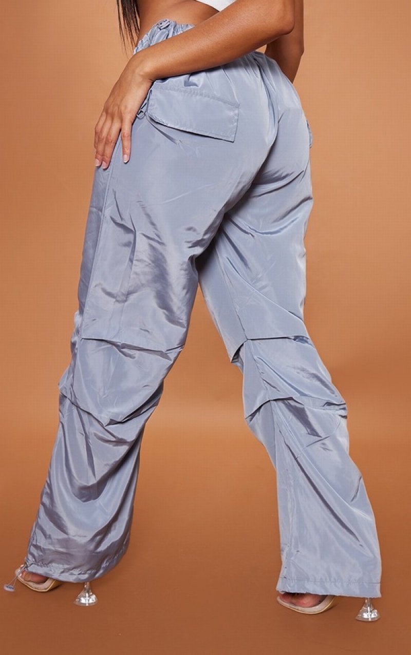 Grey Pretty Little Thing Shape Charcoal Shell V Waistband Ruched Sweatpants | WBAYOPQ-30