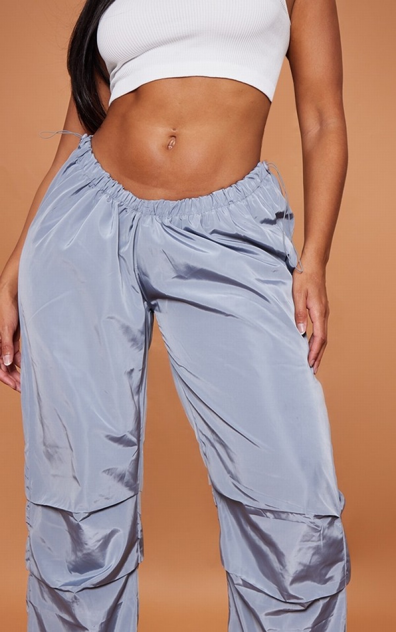 Grey Pretty Little Thing Shape Charcoal Shell V Waistband Ruched Sweatpants | WBAYOPQ-30