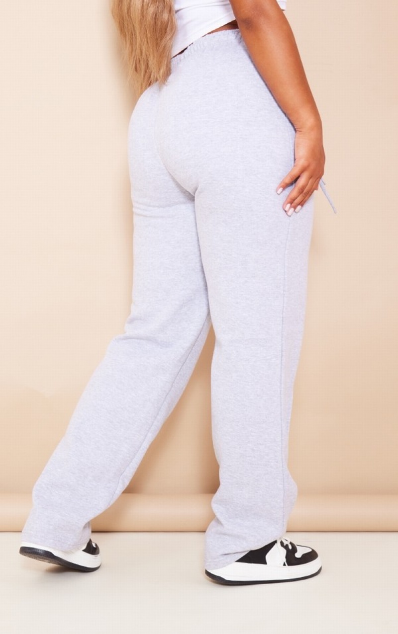 Grey Pretty Little Thing Shape Marl Zip Pocket Wide Leg Sweatpants | GFTVMUD-97