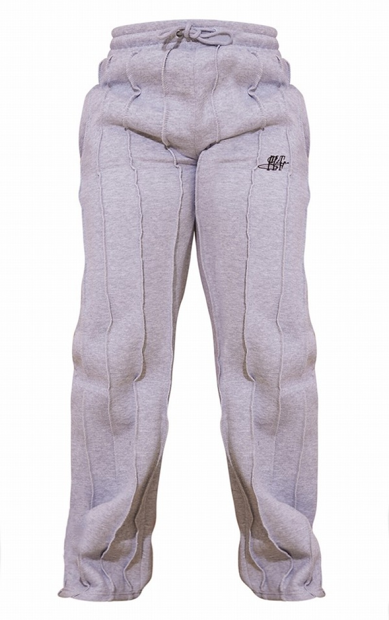 Grey Pretty Little Thing Shape Shape Wide Leg Seam Detail Sweatpants | YGUHZCI-81